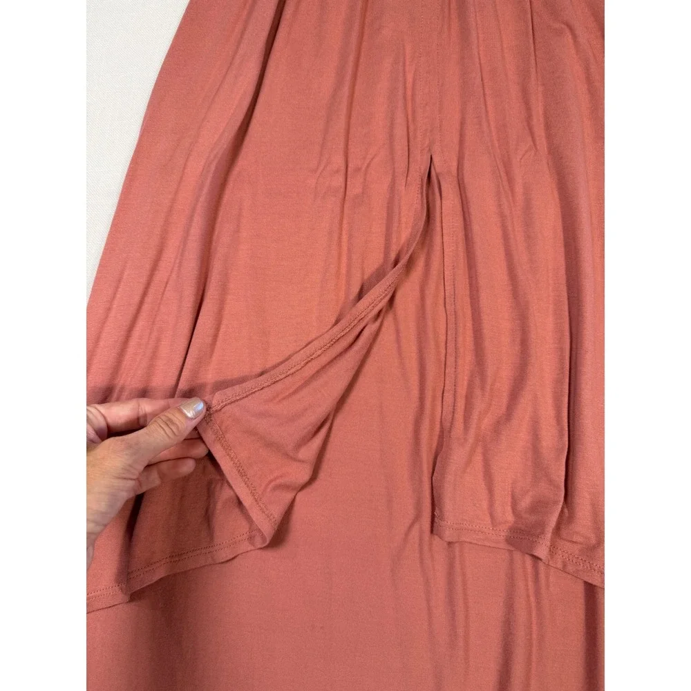 Free People Beach Smocked High Low Maxi Skirt Rose Pink XS